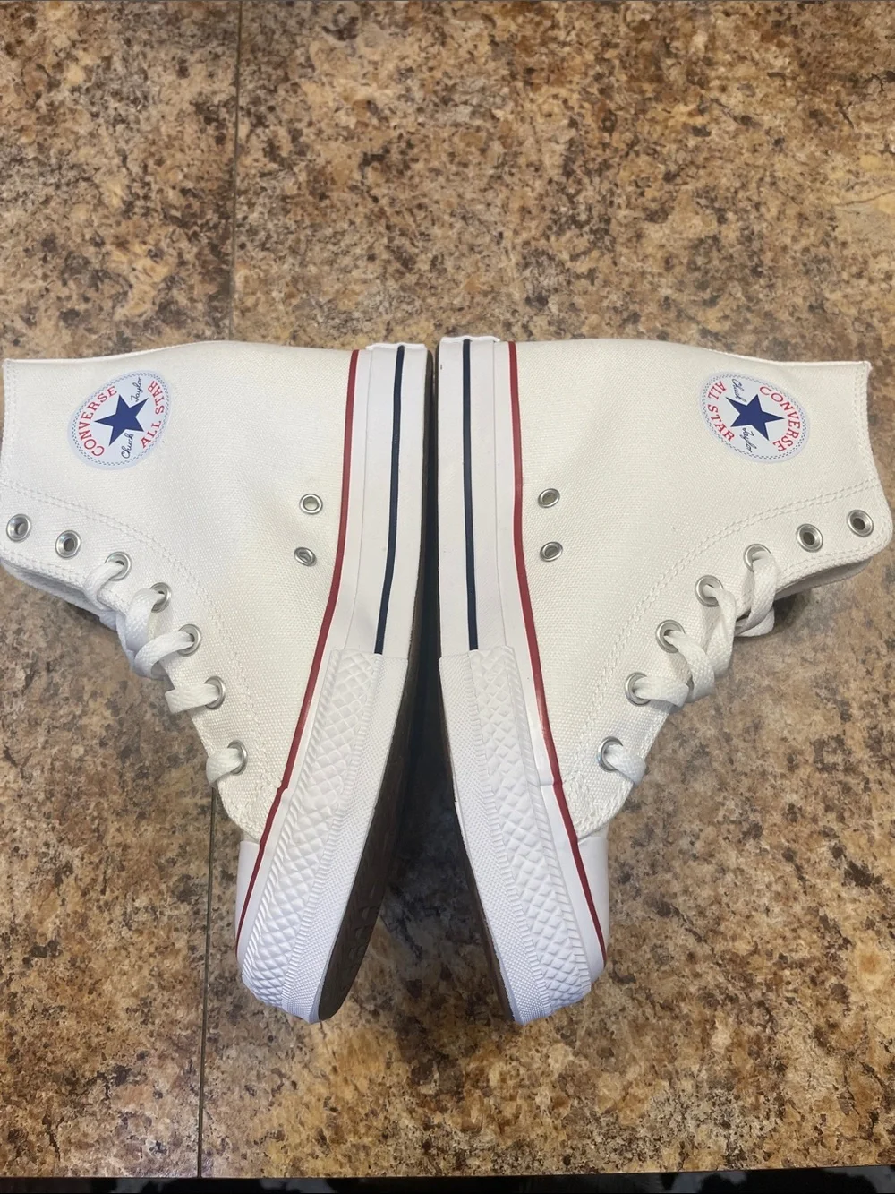 Converse Wedge Canvas Sneakers - White with Red and Black Trim. NO BOX!!